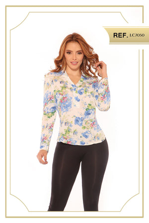 Ref. 003 -LC7050 BLUSA MANGA LARGA - Ropa Colombiana