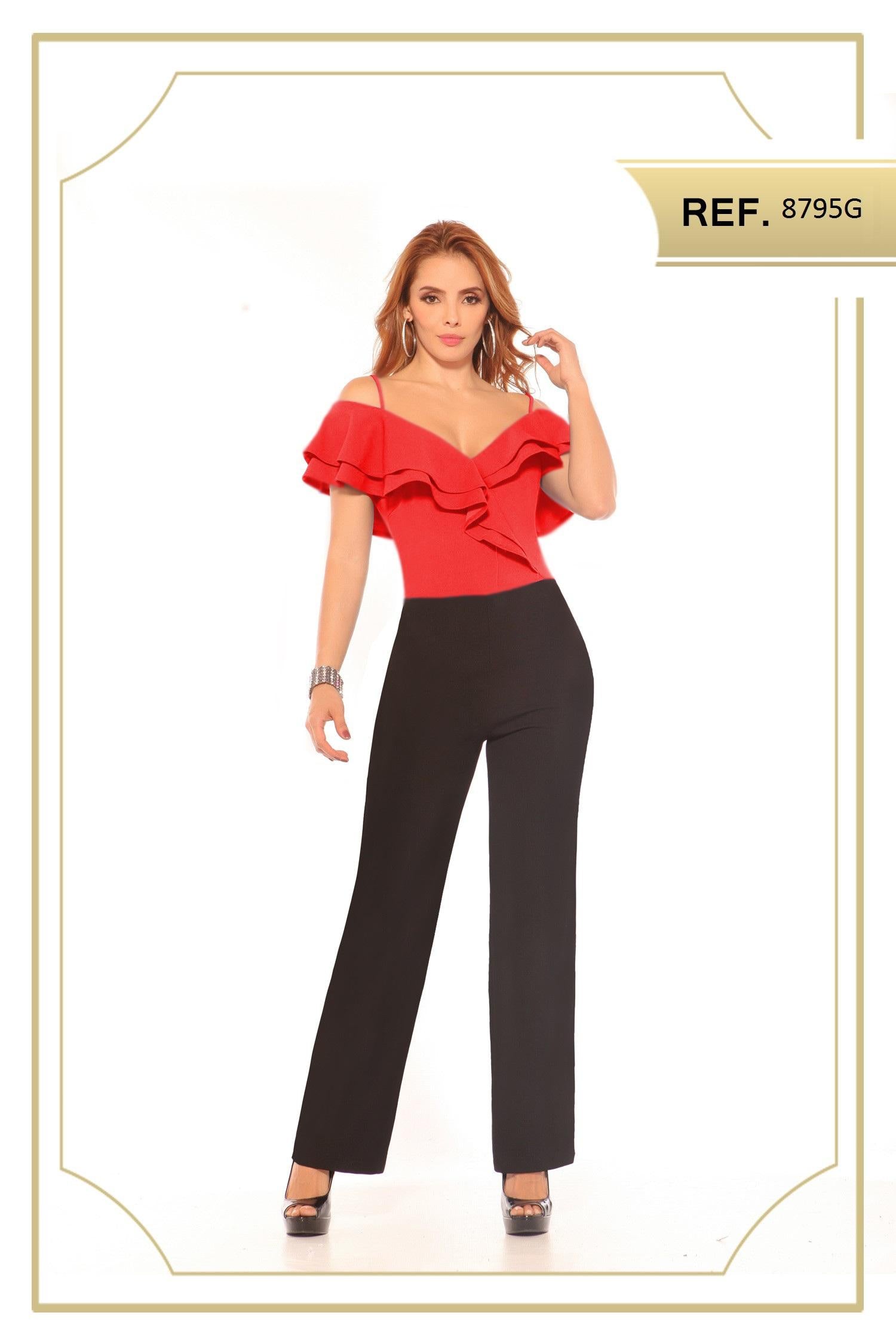 Ref. 003 -JP8795G Enterizo Americano De moda Color Negro Diseño Exclusivo - Ropa Colombiana