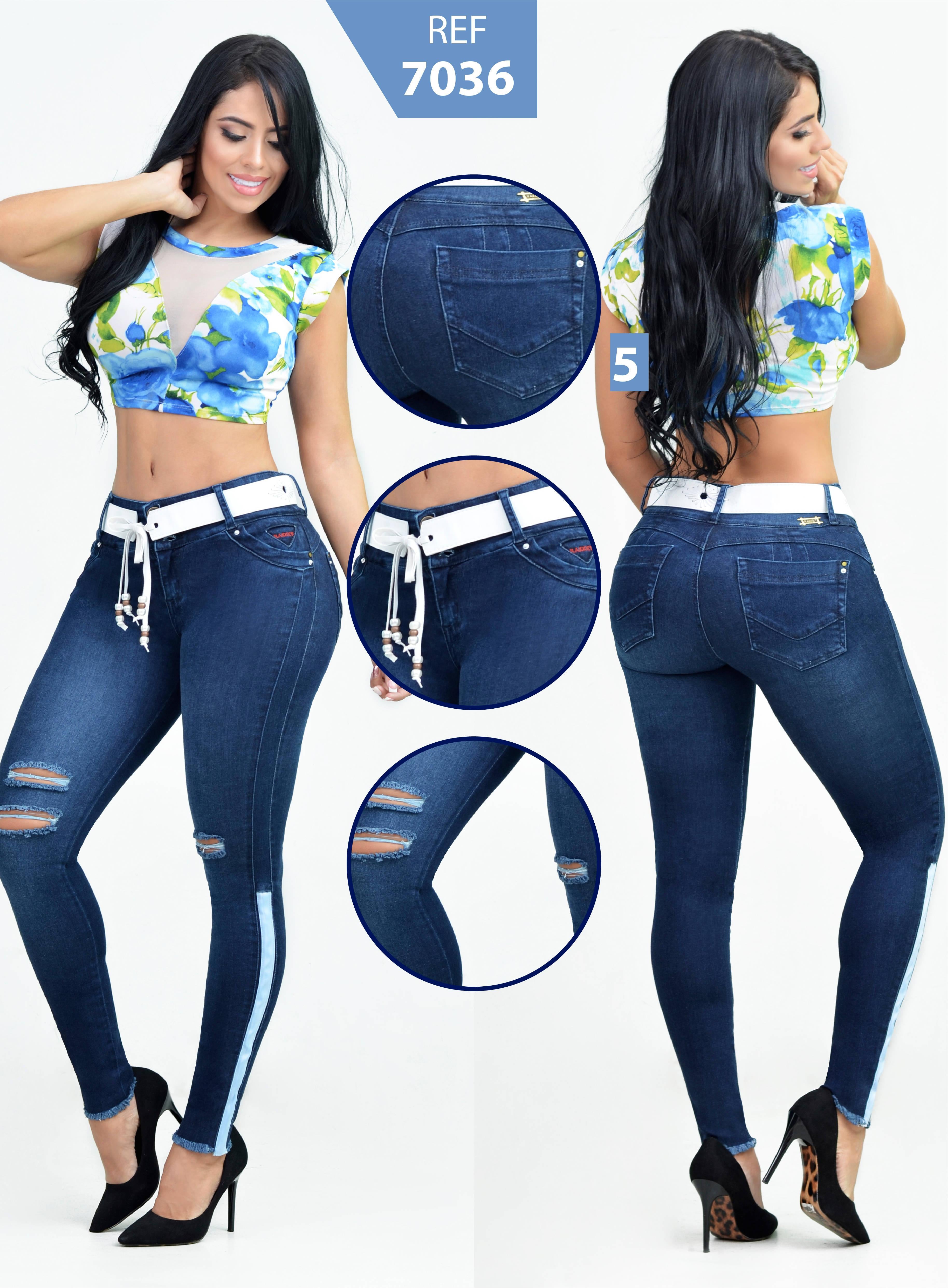 Ref. 006 -7036 Jean Vaquero Rakket Levantacola Diseño y Moda Colombiana - Ropa Colombiana