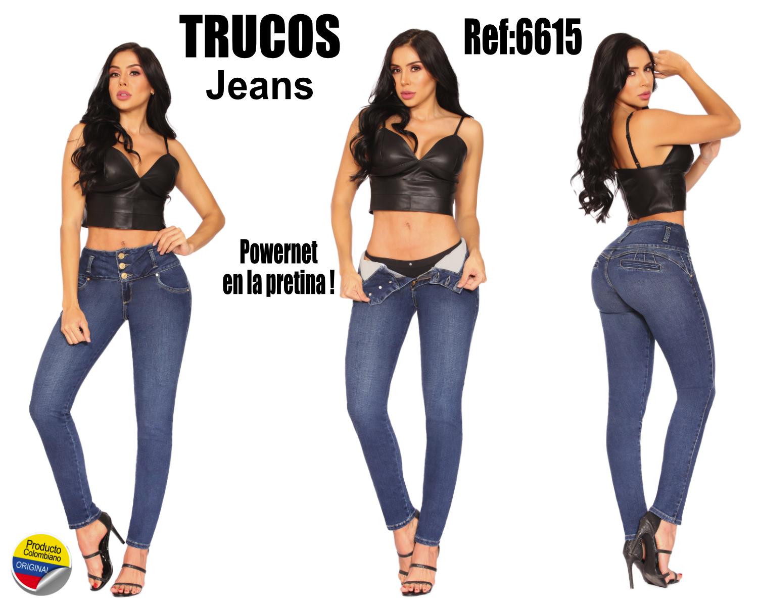 Ref. 033 -T6615 Jeans Colombianos de Moda Vaqueros con Faja Interna