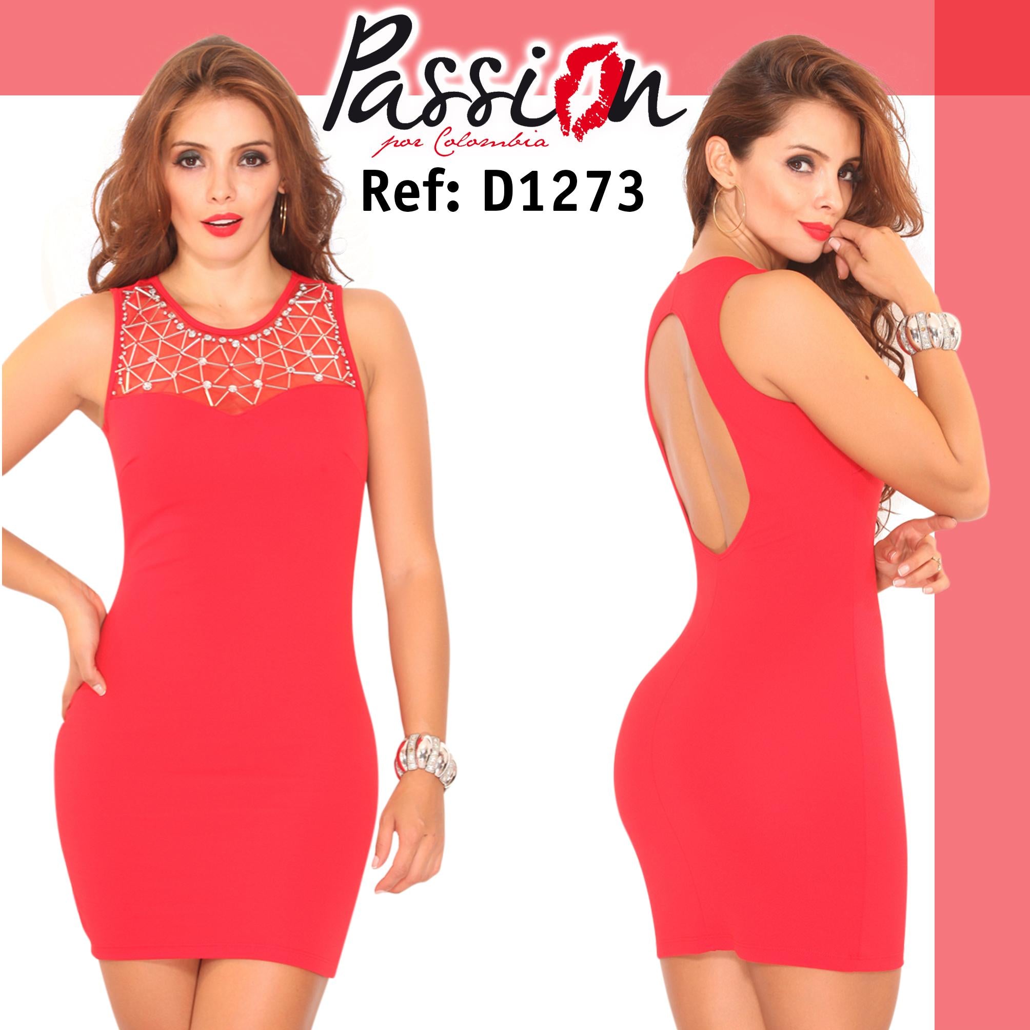 Ref. 003 -D1273 Vestido Fiesta Dama - Ropa Colombiana