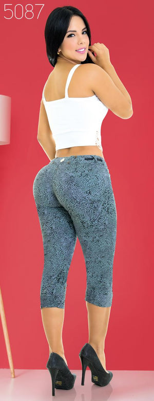 Ref. 001 -5087 Jean Capri Cheviotto - Ropa Colombiana