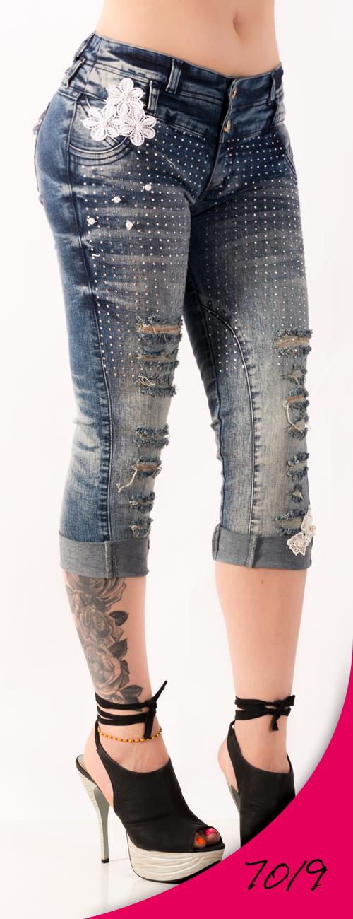 Ref. 030 -7019C Capri Jean capri levantacola - Ropa Colombiana