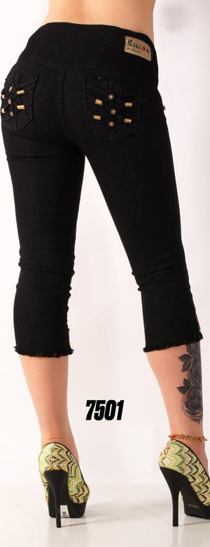 Ref. 030 -7501C Capri Jean capri levantacola - Ropa Colombiana