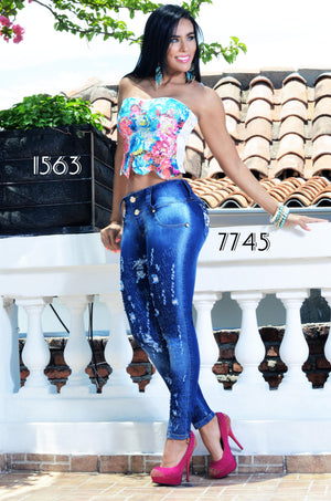 Ref. 006 -7745 PANTALON COLOMBIANO LEVANTACOLA - Ropa Colombiana