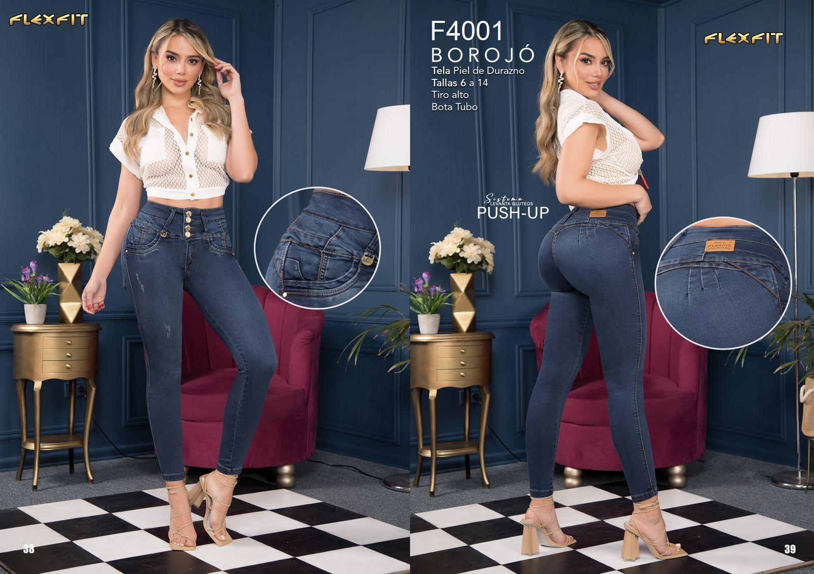 Ref. 25441 -F4001 BOROJO Oferta Jean push up sin Colombiano - Ropa Colombiana