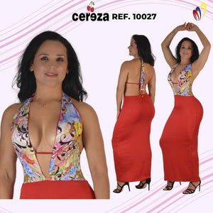 Ref. 004 -10027 VESTIDO LARGO DAMA - Ropa Colombiana