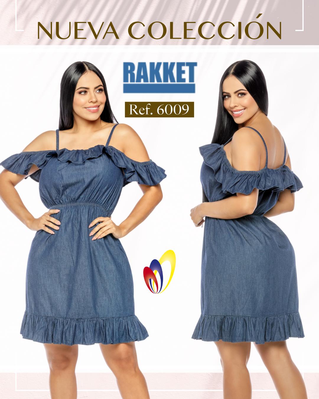 Ref. 006 -R6009 Vestido colombiano jean - Ropa Colombiana