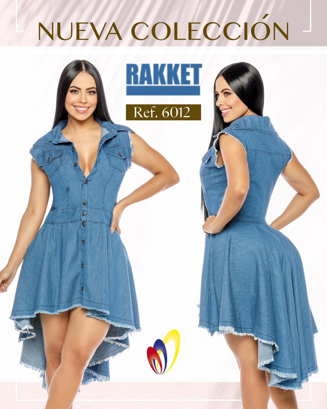 Ref. 006 -R6012 Vestido colombiano vaquero - Ropa Colombiana