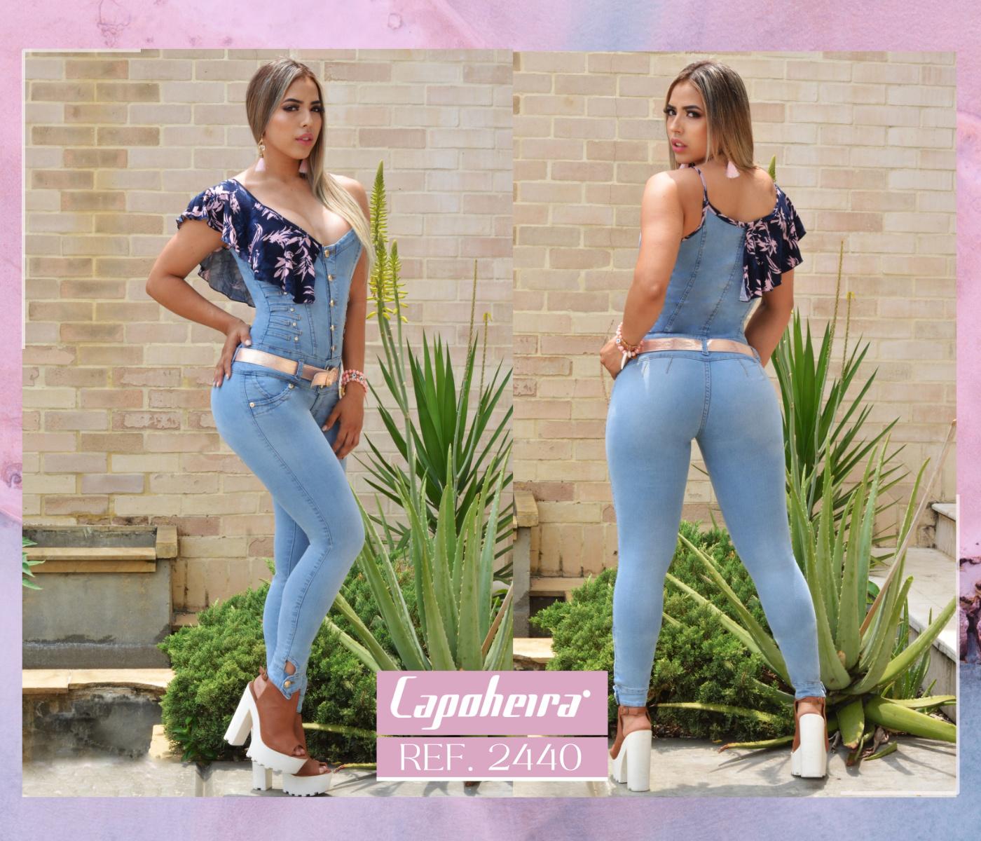 Ref. 006 -2440 Enterizo en Jean Colombiano Manga Corta