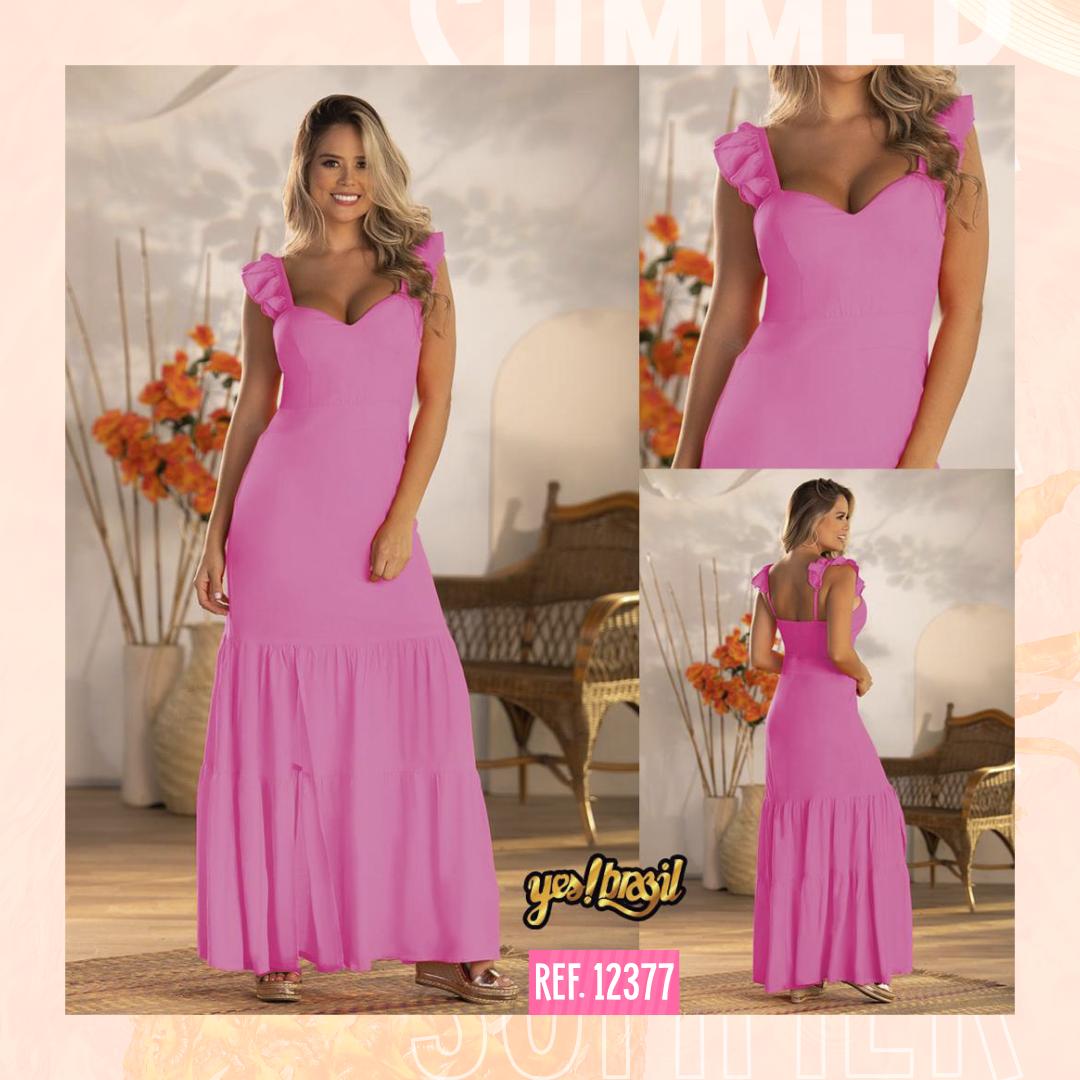 Ref. 018 -12377 Vestido Largo Colombiano - Ropa Colombiana