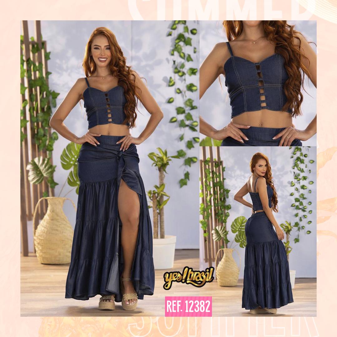 Ref. 018 -12382 Conjunto Colombiana de Falda Larga - Ropa Colombiana