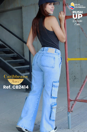 Ref. 041 -CB2414 Jean Push Up Tipo Cargo - Ropa Colombiana