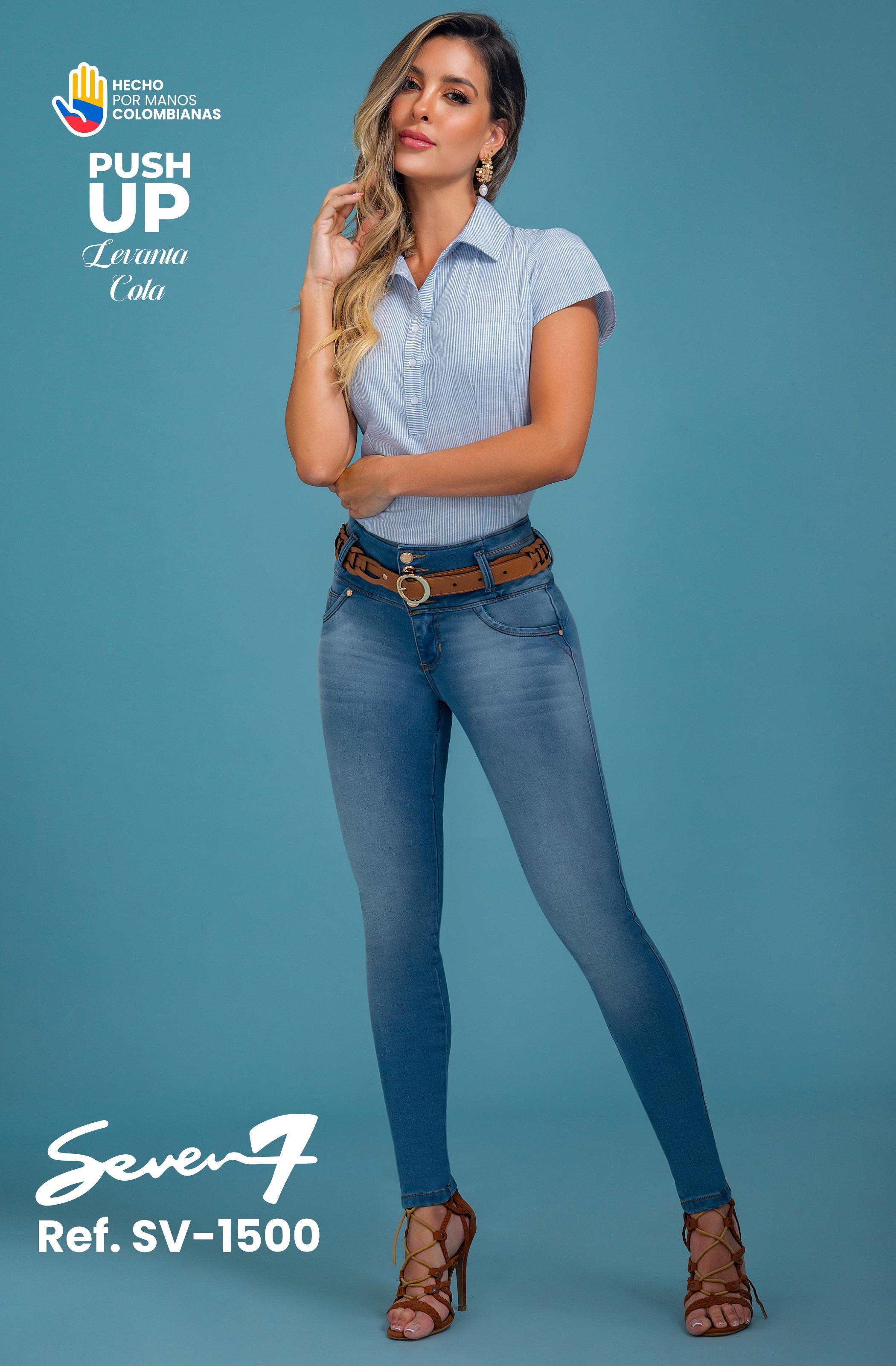 Ref. 053 -SV-1500 Jean Colombiano Push Up sin bolsillos - Ropa Colombiana