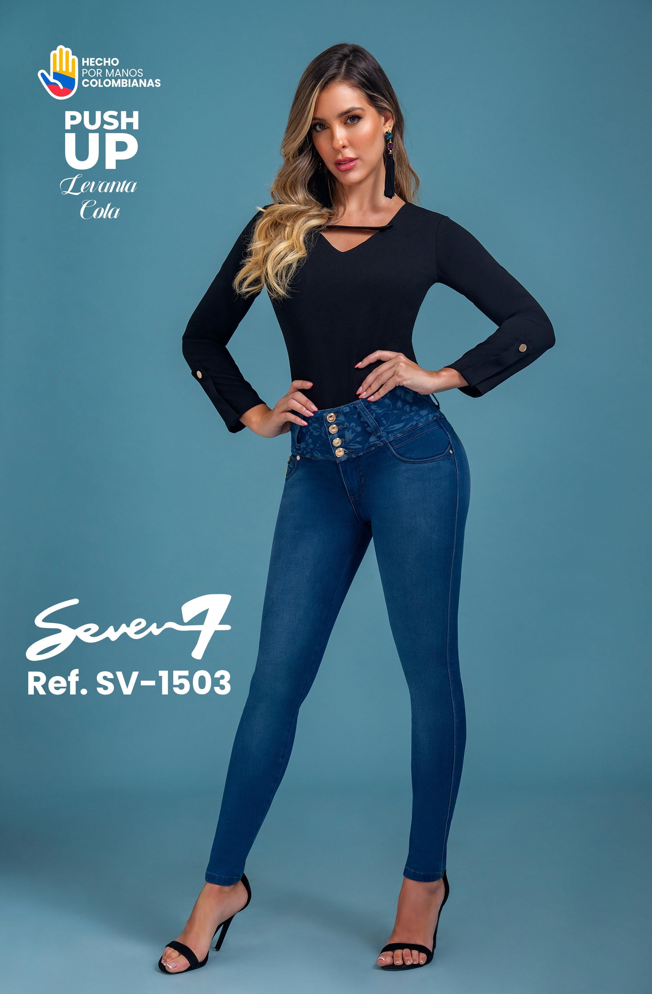 Ref. 053 -SV-1503 Jean Colombiano Push Up sin bolsillos - Ropa Colombiana