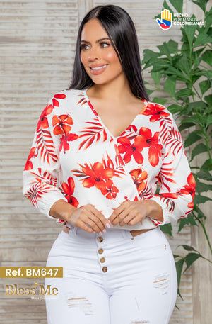 Ref. 071 -BM647 Blusa colombiana Bless me - Ropa Colombiana