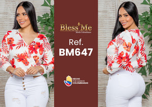 Ref. 071 -BM647 Blusa colombiana Bless me - Ropa Colombiana