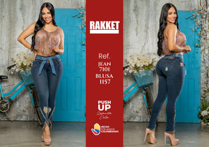 Ref. 006 -7101 Jean Vaqueros Colombiano Levantacola - Ropa Colombiana