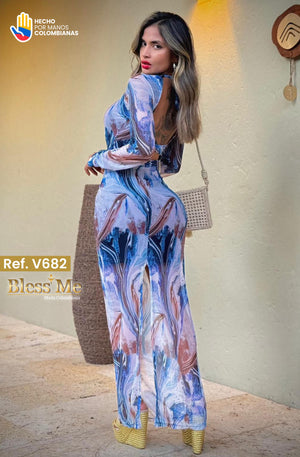 Ref. 87452 -V682 Vestido de Fiesta Largo - Ropa Colombiana