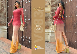 Ref. 87452 -V683 Vestido de Fiesta Largo - Ropa Colombiana