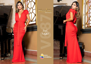 Ref. 049 -V687 Vestido de Fiesta Largo - Ropa Colombiana