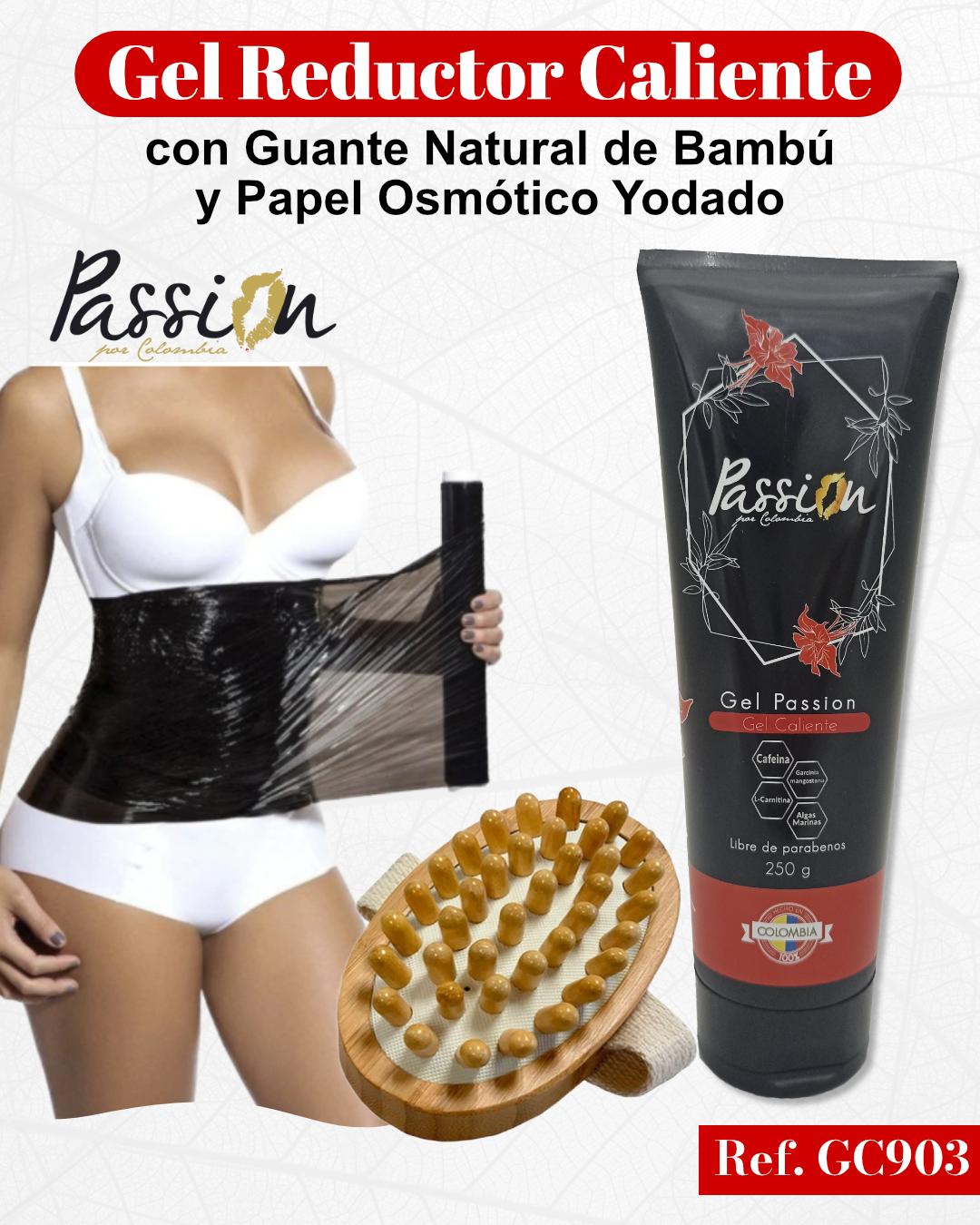 Ref. 030 -GC903 Rollo Guante Kit GEL caliente colombiano con GUANTE de bambu y ROLLO osmotico yodado - Ropa Colombiana
