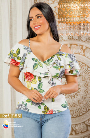 Ref. 003 -JT21551 Hermosa Blusa Americana Con Diseño unico y exclusivo - Ropa Colombiana