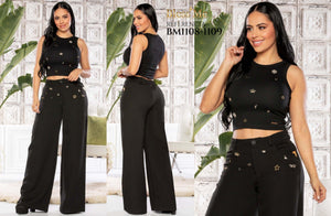 Ref. 5214002 -BM1108-1109 Conjunto largo colombiano con estilo - Ropa Colombiana