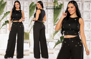Ref. 5214002 -BM1108-1109 Conjunto largo colombiano con estilo - Ropa Colombiana