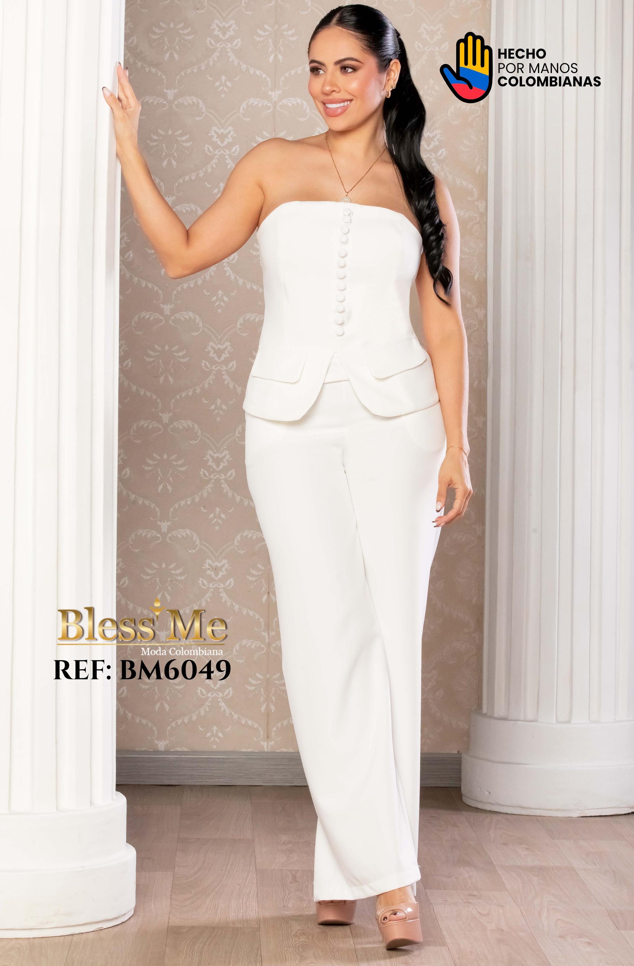Ref. 5214002 -BM6049 Conjunto blanco tipo corset - Ropa Colombiana