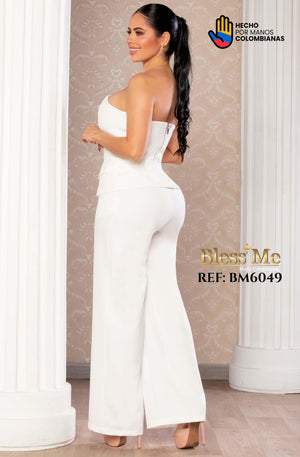 Ref. 5214002 -BM6049 Conjunto blanco tipo corset - Ropa Colombiana
