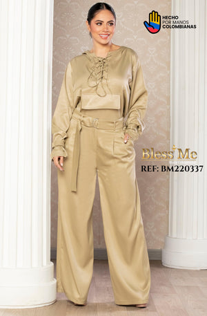 Ref. 5214002 -BM220337 Conjunto satinado con capucha - Ropa Colombiana