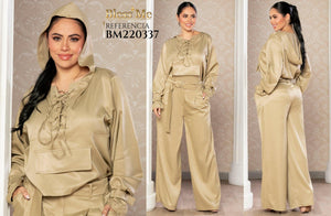 Ref. 5214002 -BM220337 Conjunto satinado con capucha - Ropa Colombiana