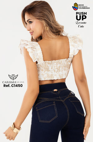 Ref. 070 -C1450 Jean Colombiano 5 Botones Realce Total - Ropa Colombiana