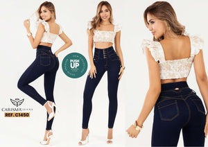 Ref. 070 -C1450 Jean Colombiano 5 Botones Realce Total - Ropa Colombiana