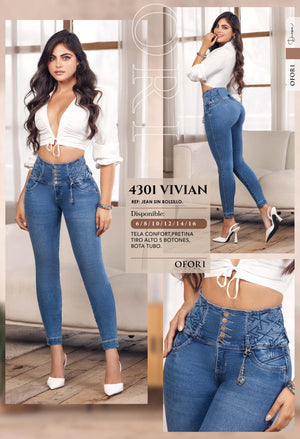 Ref. 8521447 -4301 VIVIAN Jeans Push Up Colombianos - Ropa Colombiana
