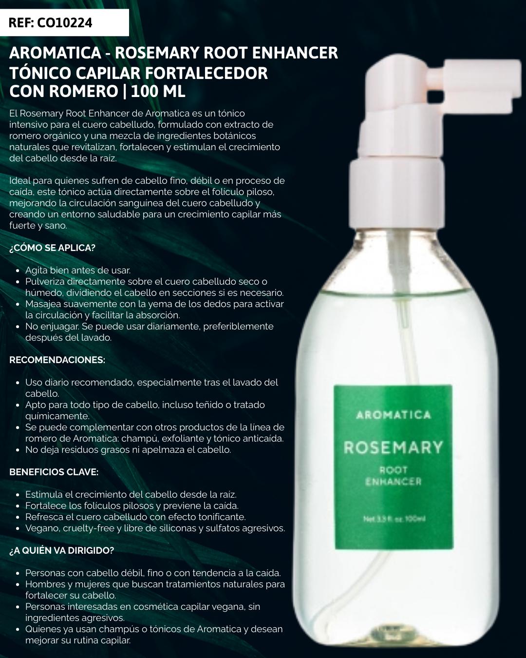 Ref. 084 -CO10224 Tónico capilar con romero 100ml - Ropa Colombiana