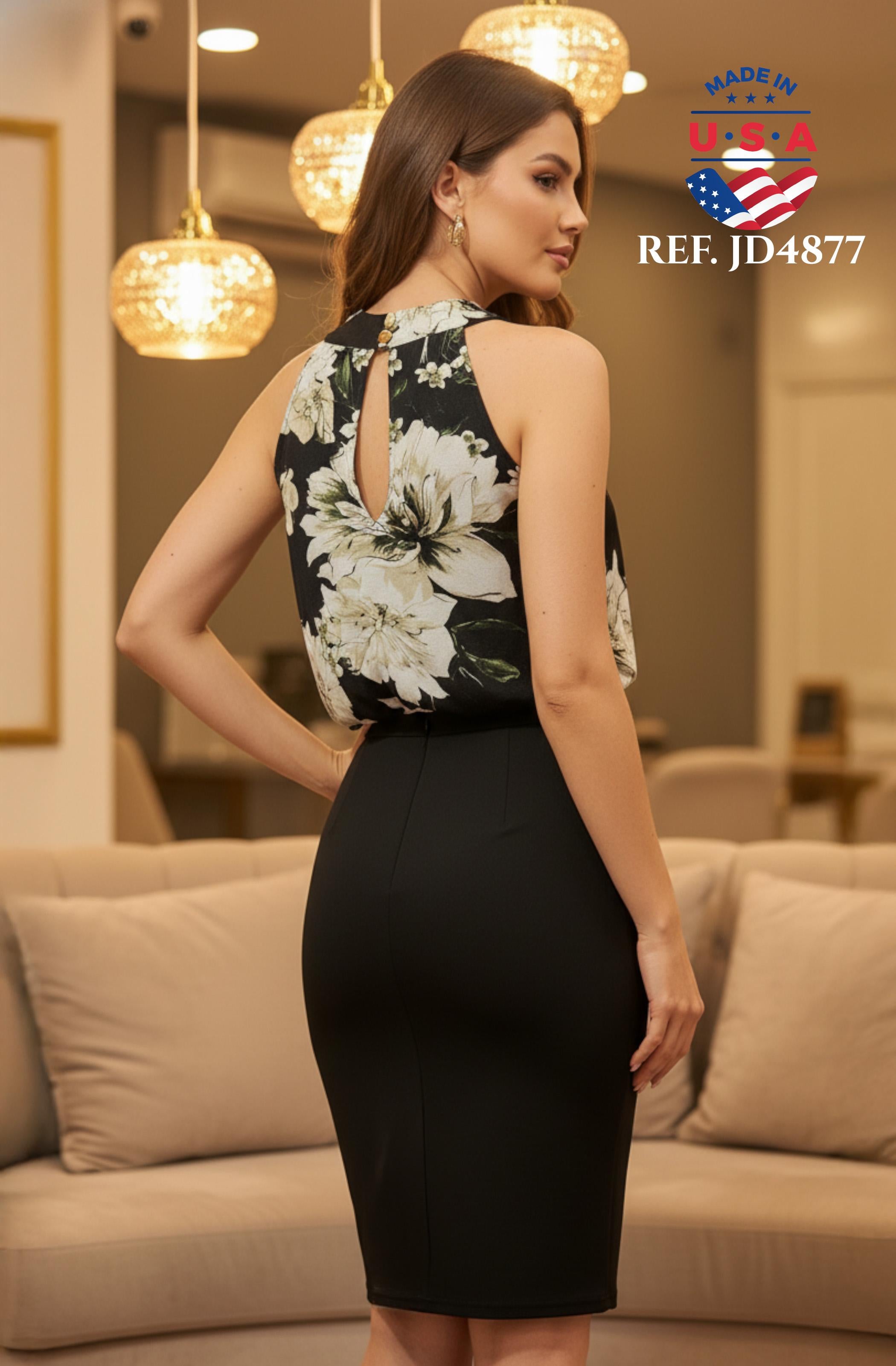 Ref. 003 -JD4877 Vestido De Estilo Americano Corto para la Temporada - Ropa Colombiana