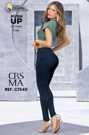 Ref. 070 -C1540 Jeans Push Up Colombianos sin Bolsillos - Ropa Colombiana