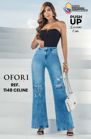 Ref. 8521447 -1148 CELINE Jean Colombiano con Bolsillos Push Up - Ropa Colombiana