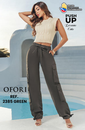 Ref. 8521447 -2385 GREEN Jean Colombiano con Bolsillos Push Up - Ropa Colombiana