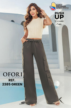 Ref. 8521447 -2385 GREEN Jean Colombiano con Bolsillos Push Up - Ropa Colombiana