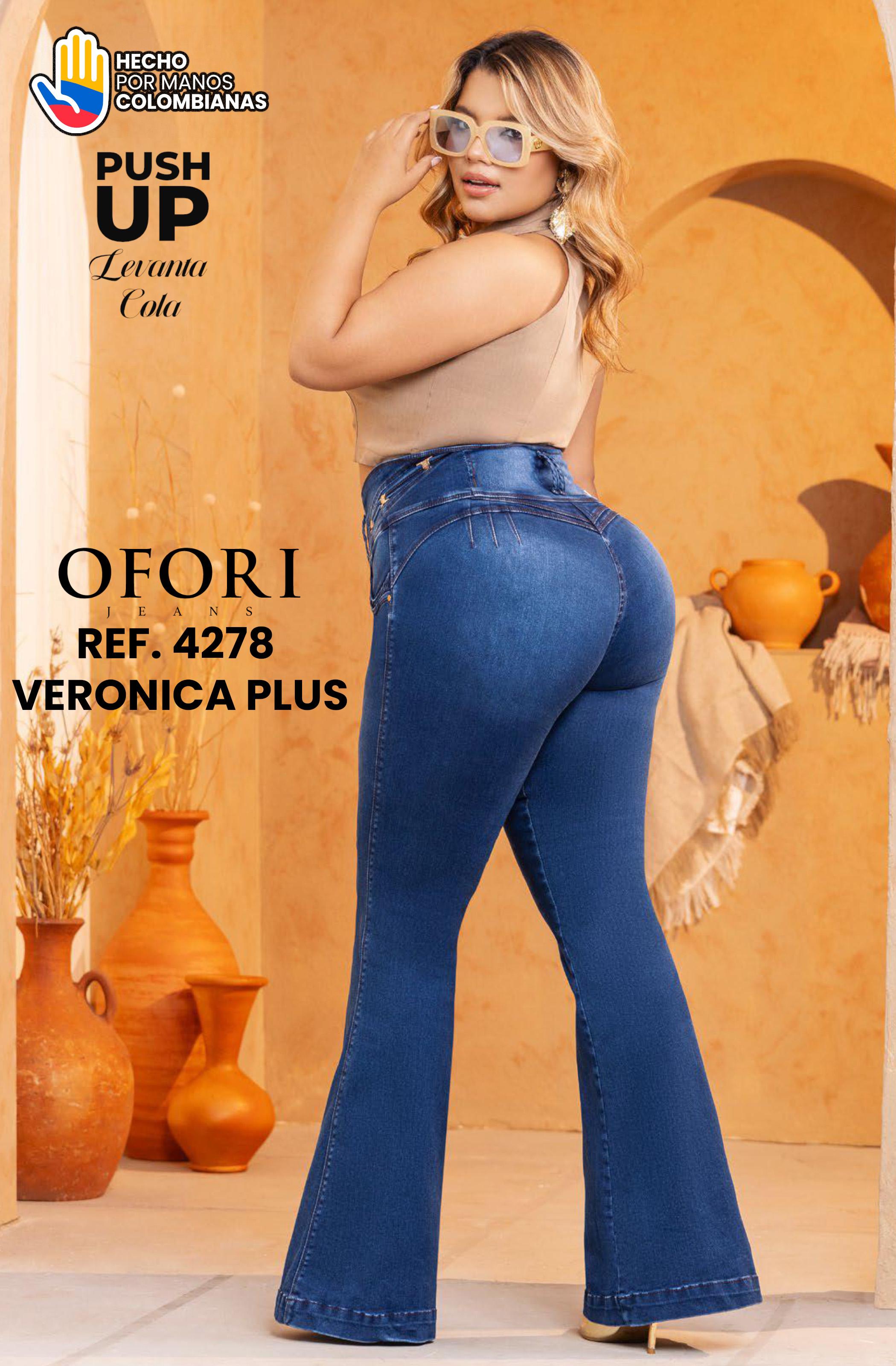 Ref. 8521447 -4278 VERONICA PLUS Jean Colombiano sin Bolsillos Push Up - Ropa Colombiana