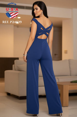 Ref. 003 -P24839 Enterizo sin Mangas con Hombros descubiertos y Diseño Hermoso en la Espalda - Ropa Colombiana