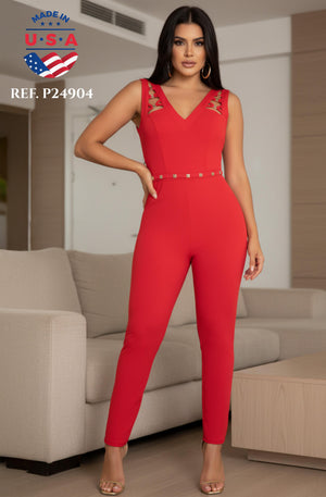 Ref. 003 -P24904 Enterizo sin Mangas con tiras decoradas, estilo americano - Ropa Colombiana