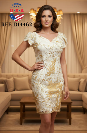 Ref. 003 -D14462 Vestido Americano de Temporada, hermoso Bordado - Ropa Colombiana