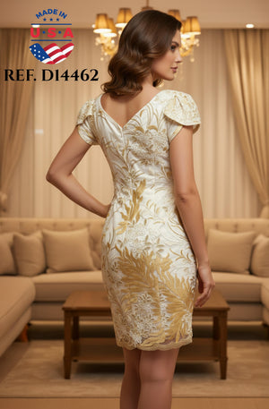 Ref. 003 -D14462 Vestido Americano de Temporada, hermoso Bordado - Ropa Colombiana