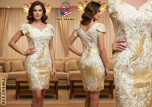 Ref. 003 -D14462 Vestido Americano de Temporada, hermoso Bordado - Ropa Colombiana