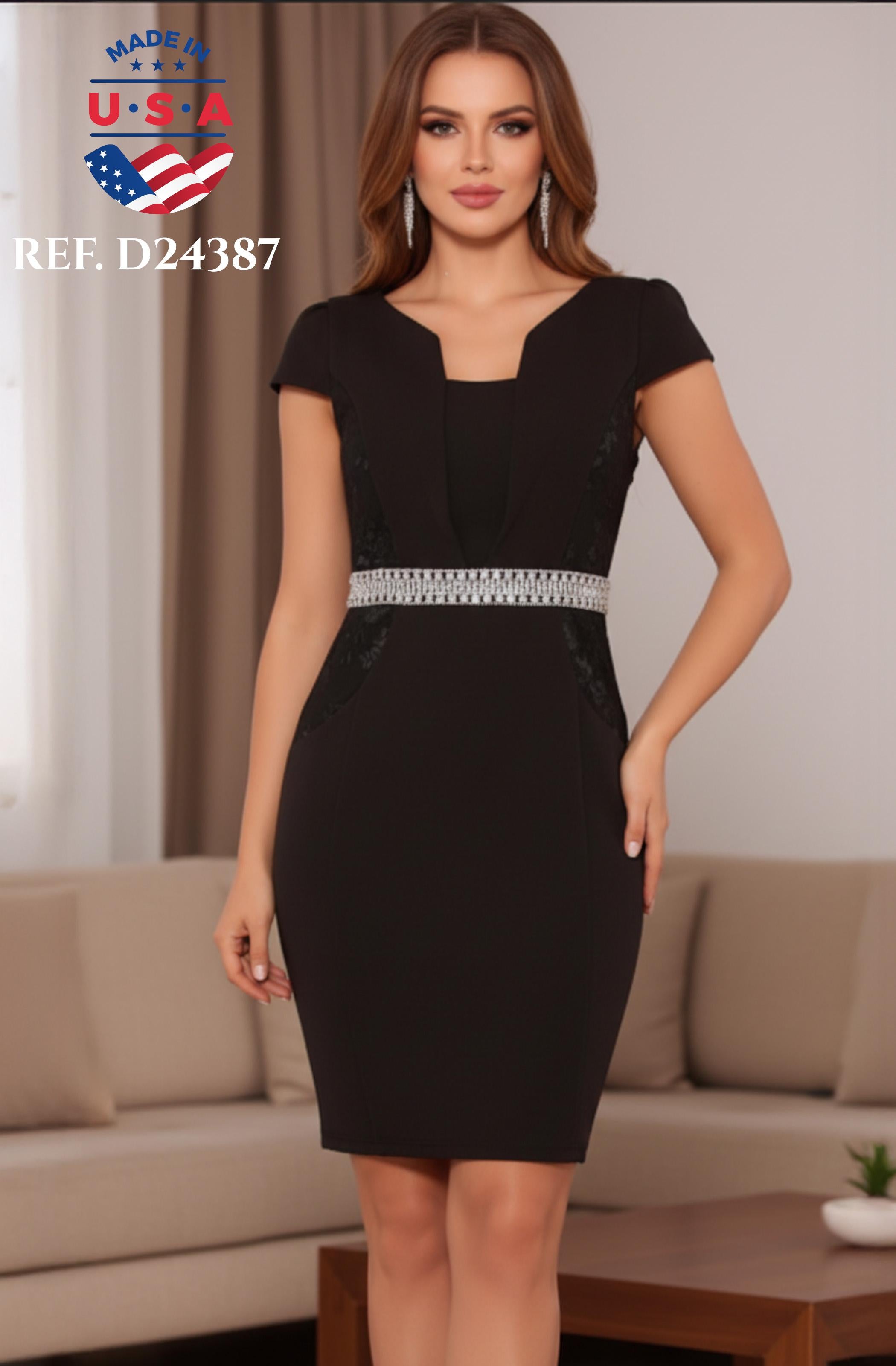 Ref. 003 -D24387 Vestido Corto Americano De Fiesta - Ropa Colombiana