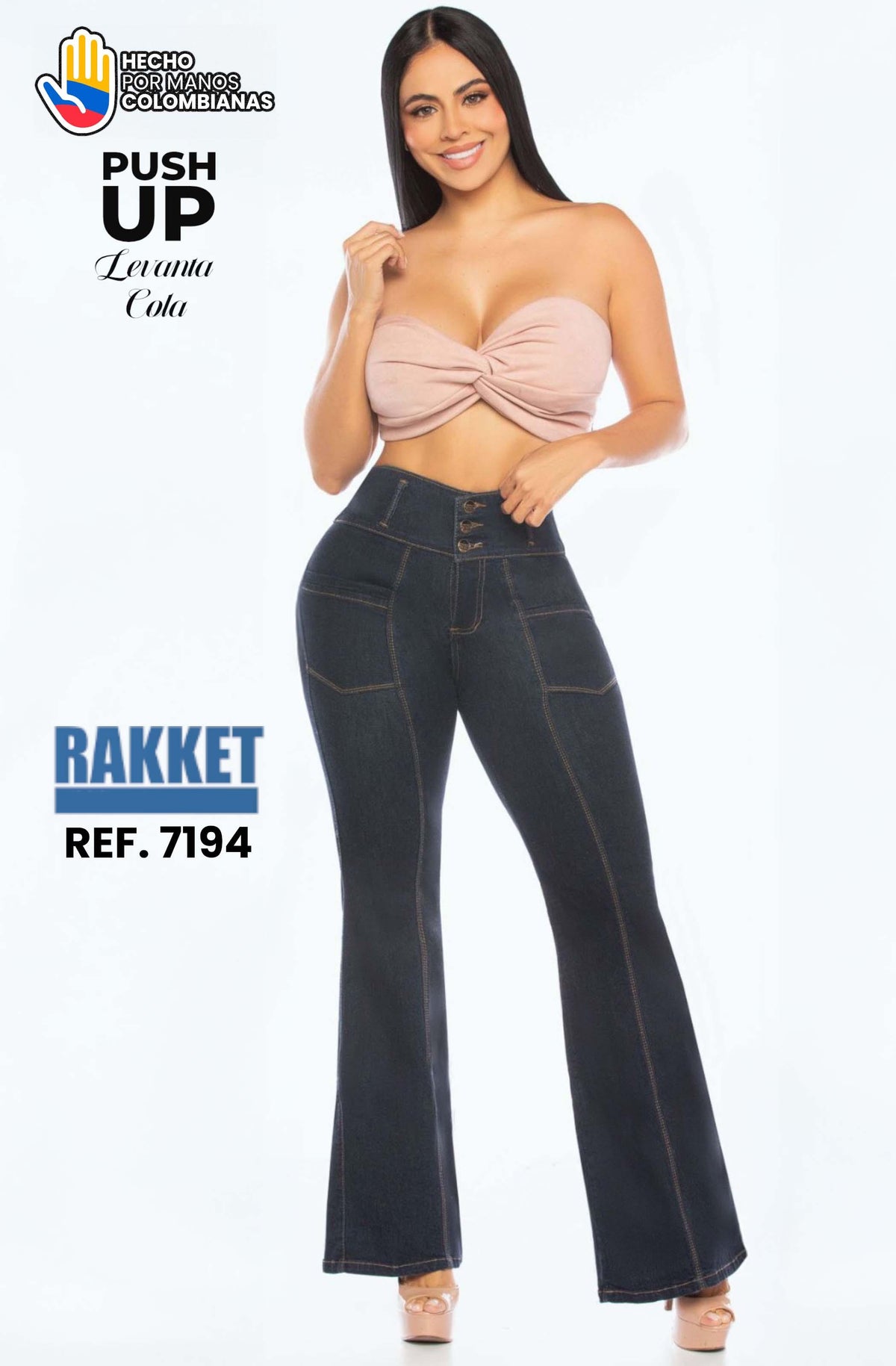 Ref. 006 -7194 Jean con Bolsillos Colombiano Push Up - Ropa Colombiana